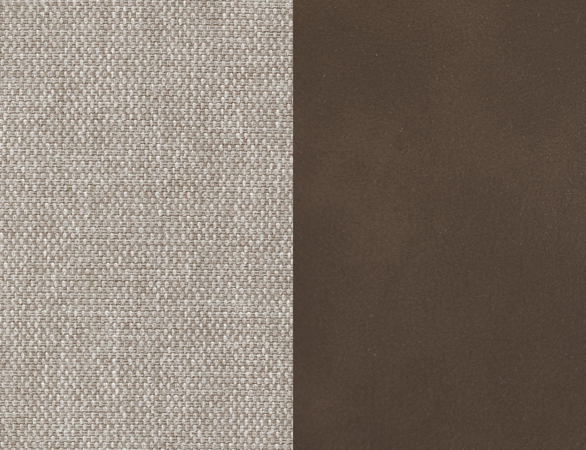 Tumbi Armchair, Ivory/Brown, Wooden Frame & Metal Base