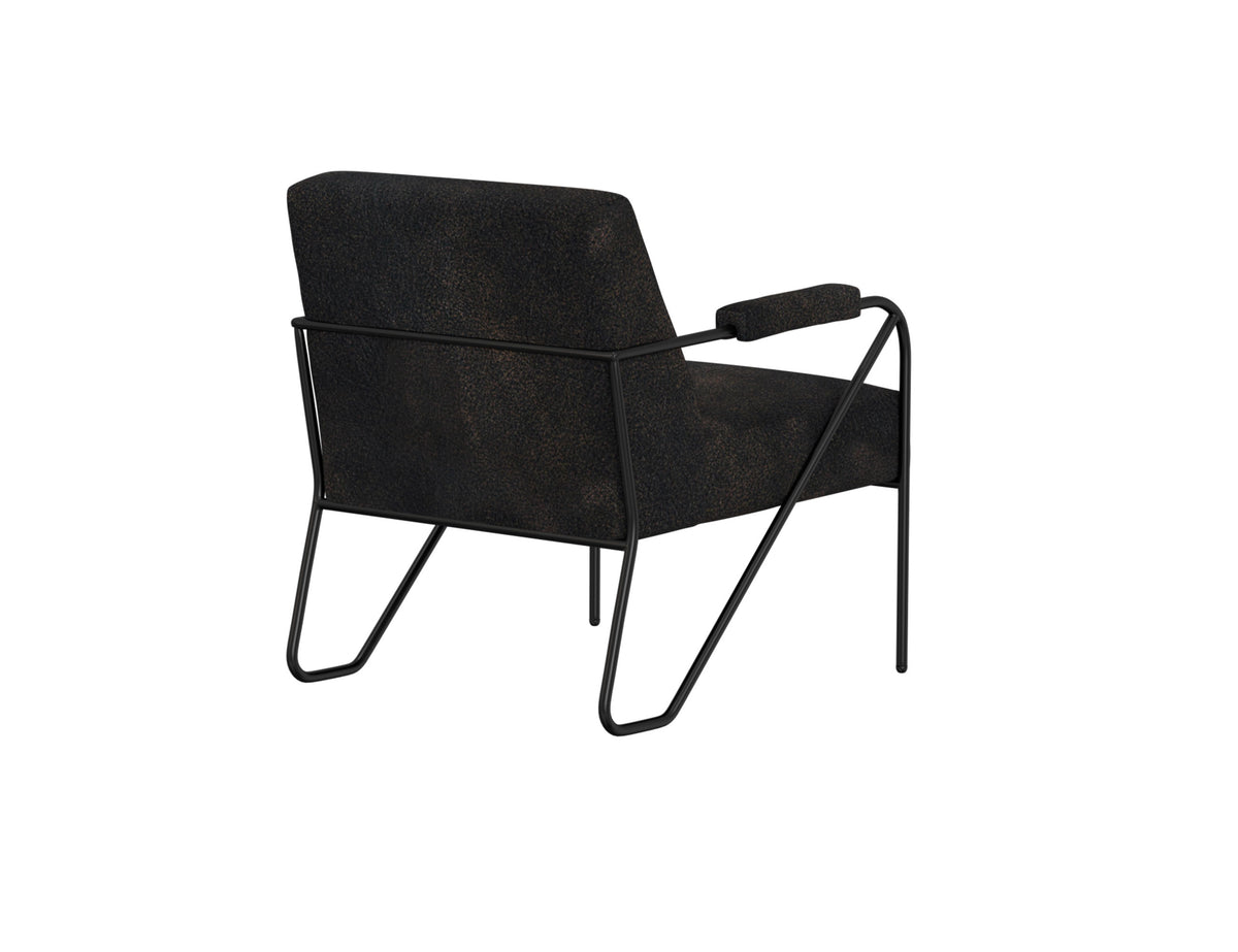 Lotus Armchair, Black, Wooden Frame & Metal Base