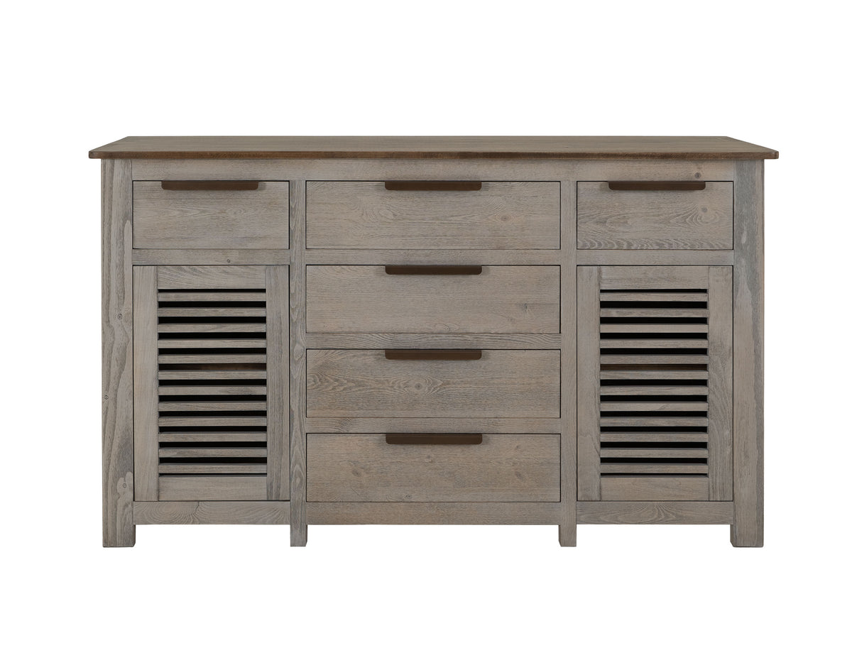 Bonfire Buffet, Beige, 6 Drawer, 2 Door