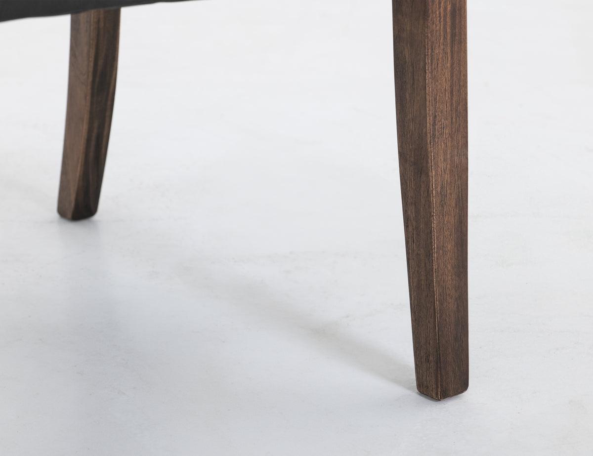 Walnut Upholstered Chair, Brown/Black, Wooden Chair
