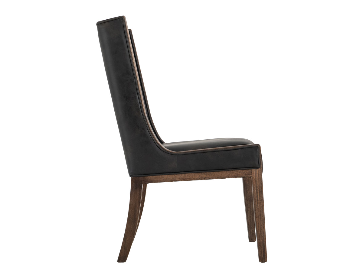 Walnut Upholstered Chair, Brown/Black, Wooden Chair