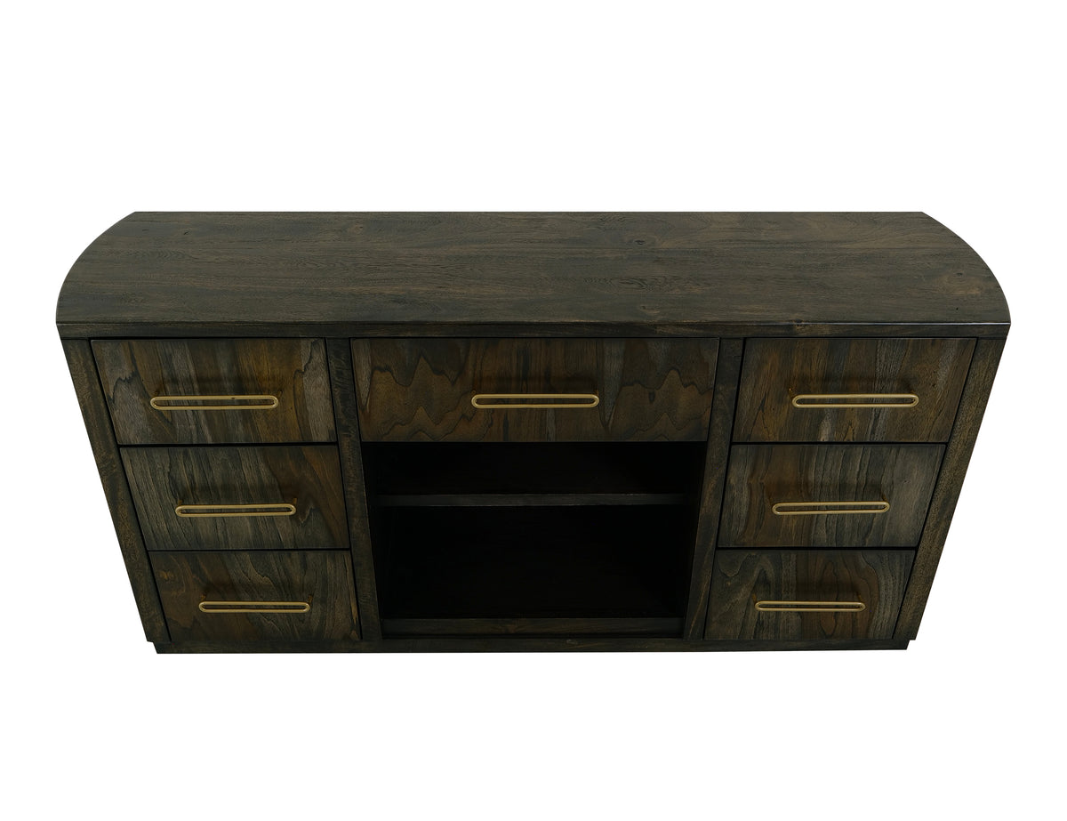 Black Balam Console, Black, 7 Drawer