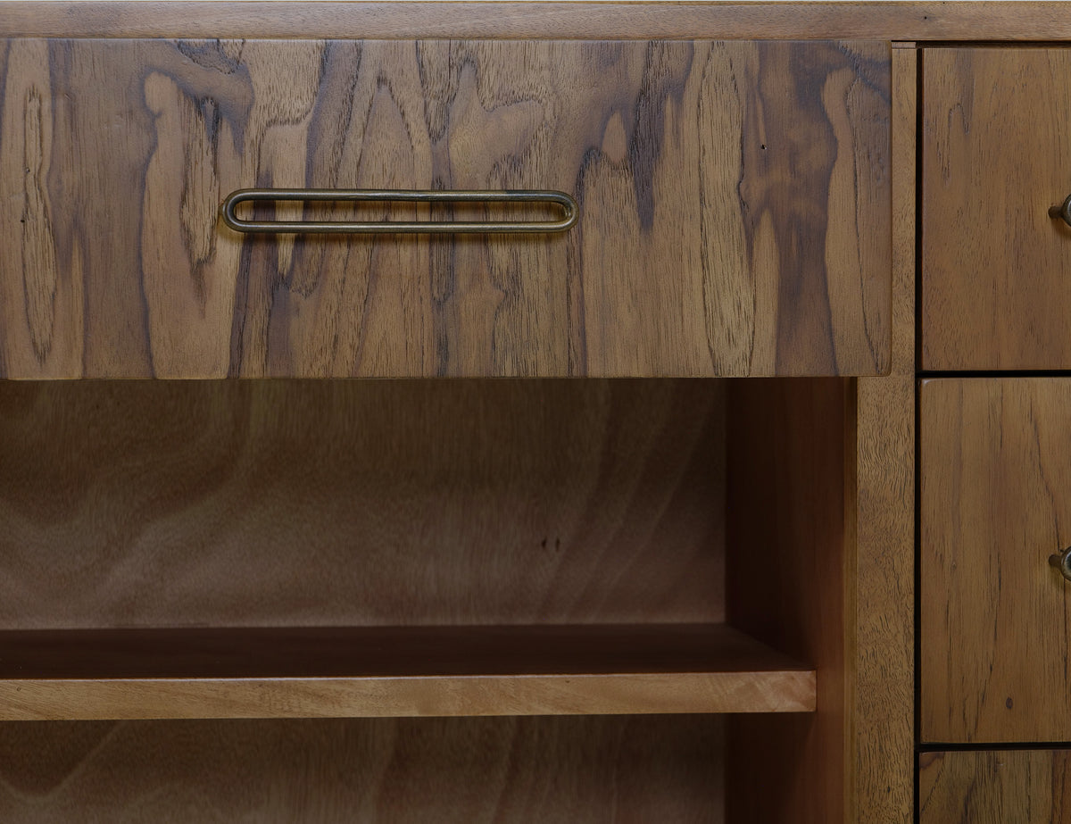 Balam Console, Brown, 7 drawer, 1 Shelf