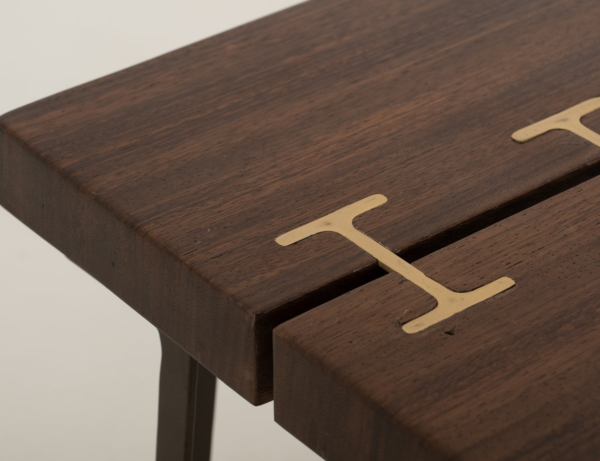 Walnut Chairside Table, Brown
