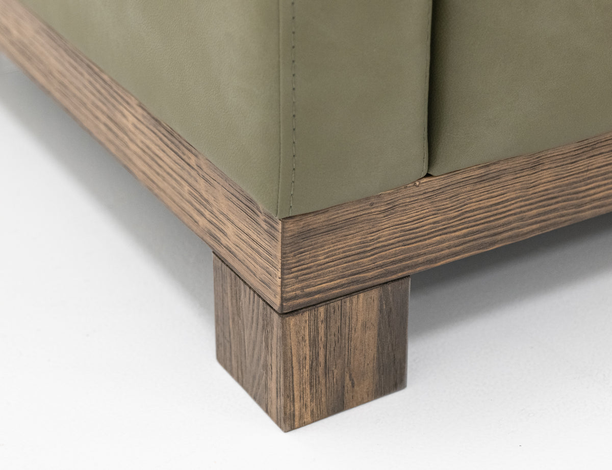 Natural Teca Armchair, Green, Wooden Frame & Base
