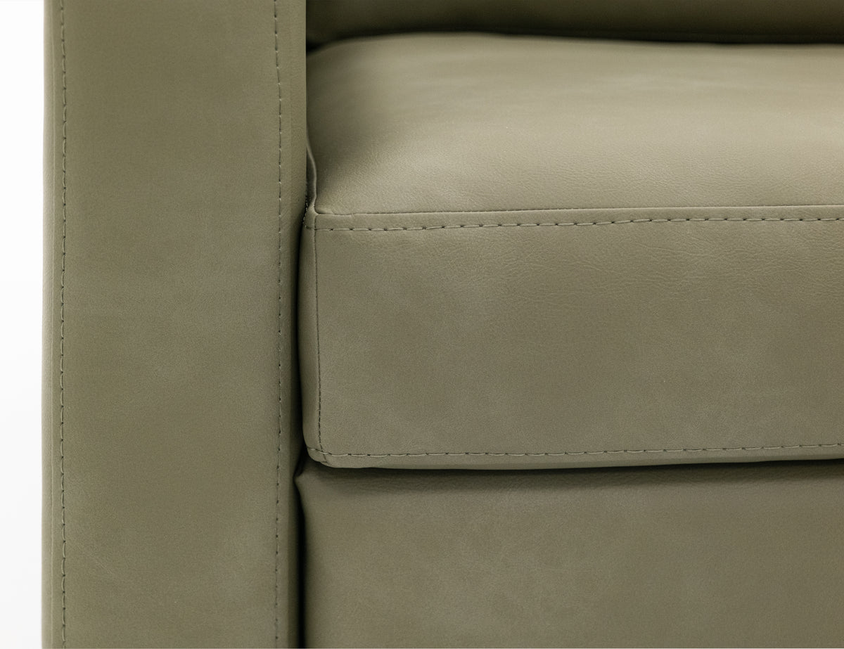 Natural Teca Armchair, Green, Wooden Frame & Base