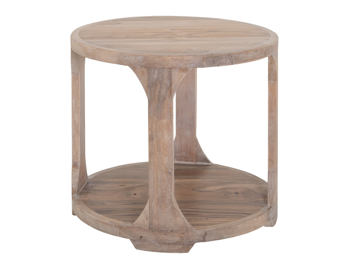 White Balam End Table, White, 1 Shelf