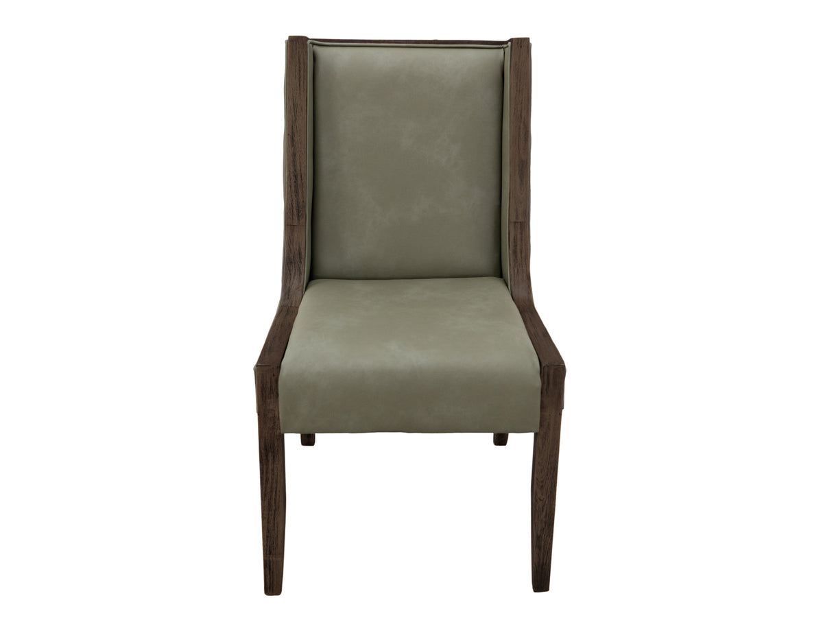 Black Balam Upholstered Chair, Black/Green, Wooden Chair