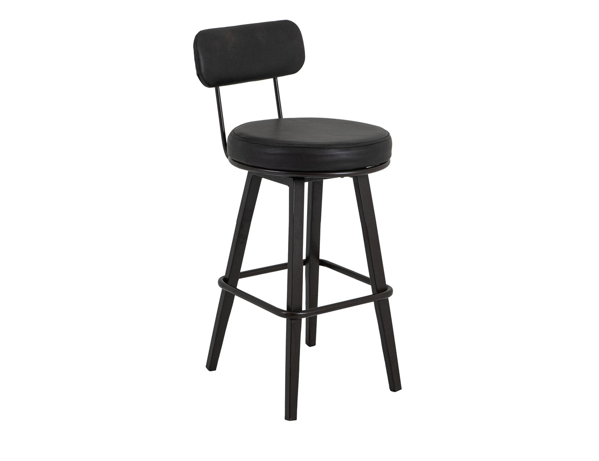 Eclipse Upholstered Barstool, Wooden Frame & Metal Base, Barstool 24"