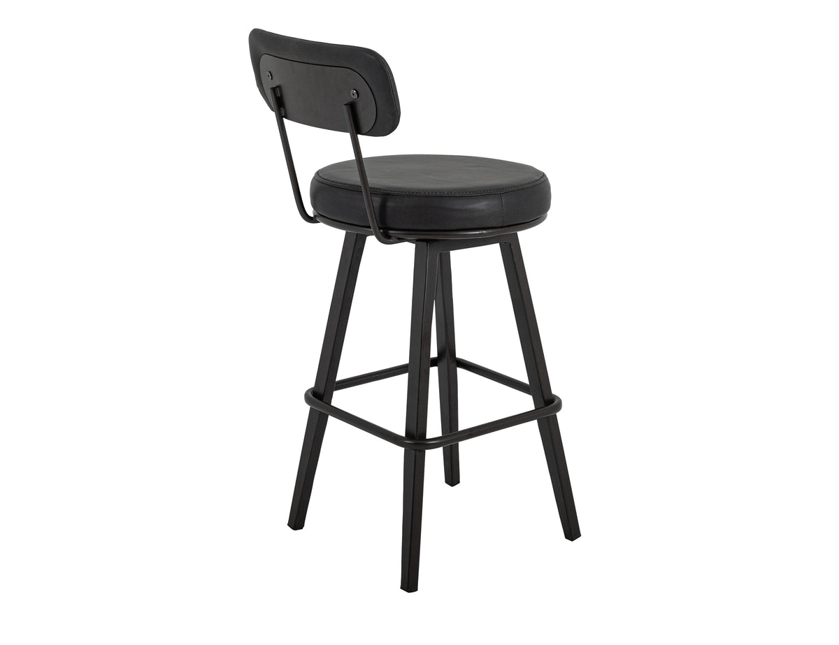 Eclipse Upholstered Barstool, Wooden Frame & Metal Base, Barstool 24"