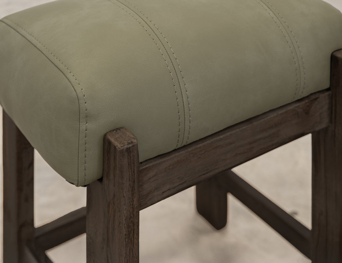 Black Balam Stool, Black/Green, 24"