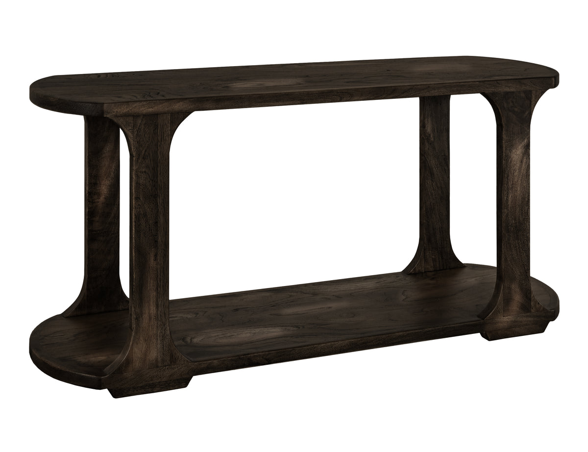 Black Balam Sofa Table, Black, 1 Shelf