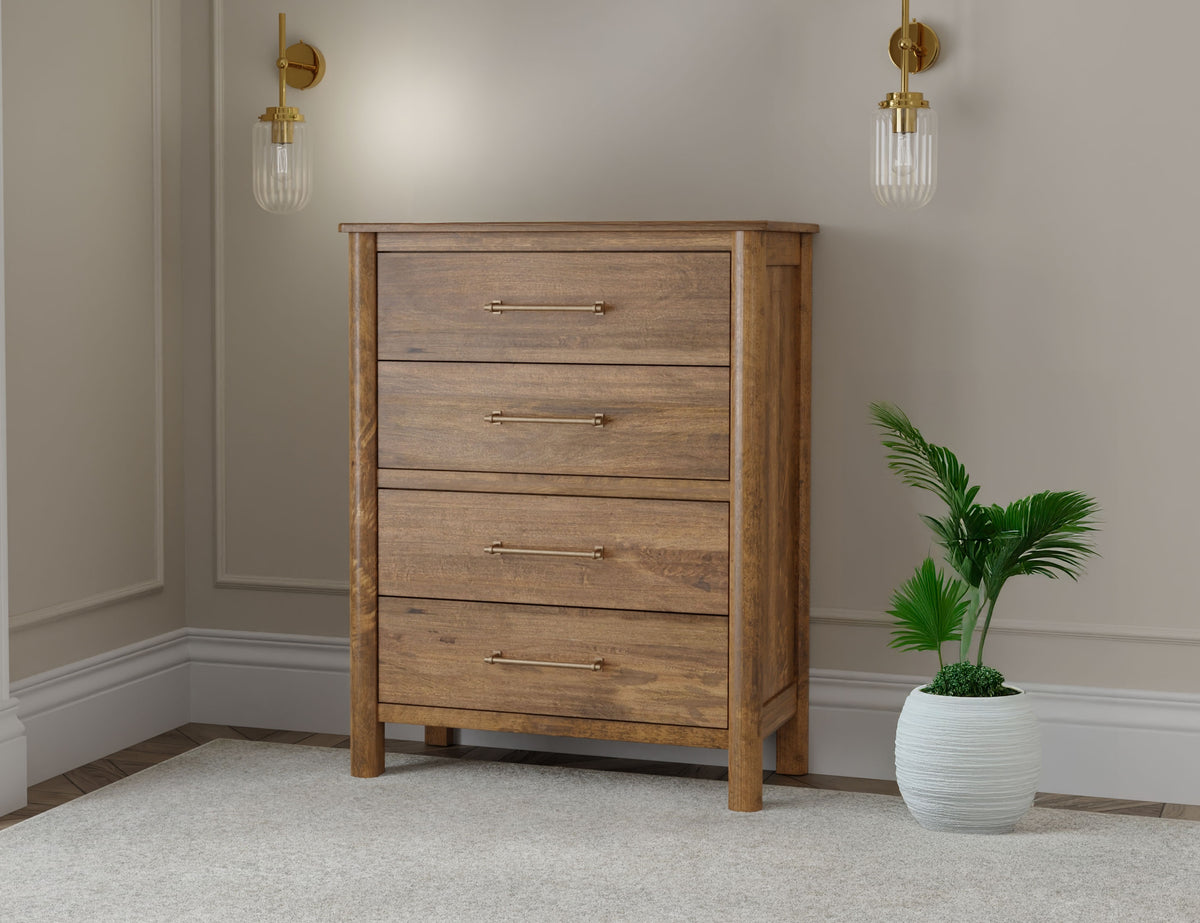 Olimpia Chest, Brown, 4 Drawer