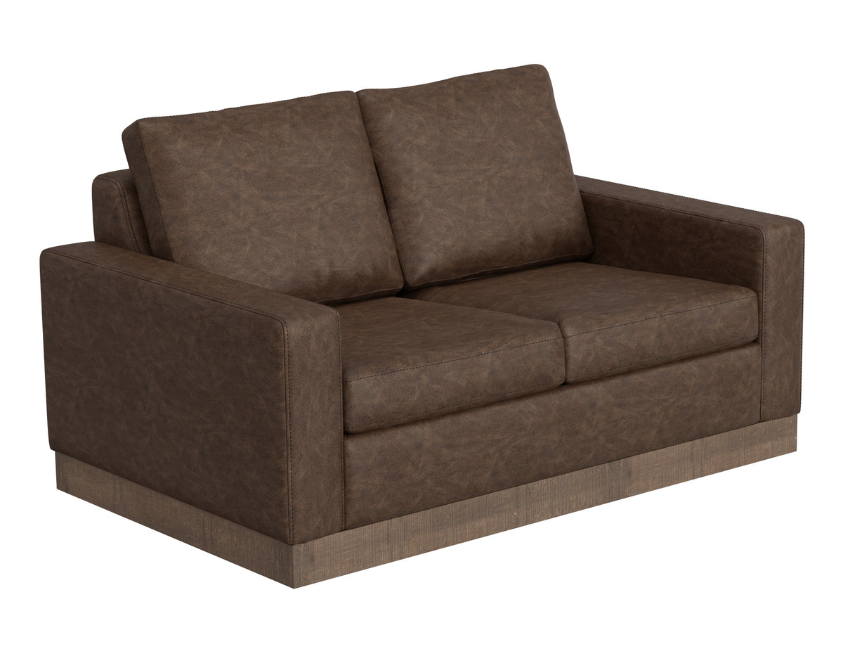 Georgia Loveseat, Brown, Wooden Frame & Base - IUP722-LOV-212