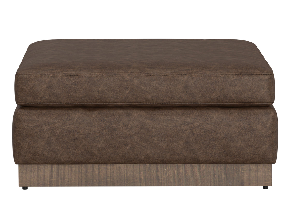 Georgia Ottoman, Brown, Wooden Frame & Base, Upholstered Square - IUP722-OTT-212