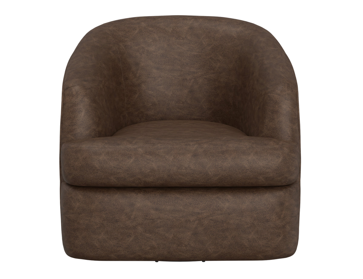 Tumbi Armchair, Brown, Wooden Frame & Metal Base, 360 Degree Swivel Accent Chair - IUP854-ACH-212