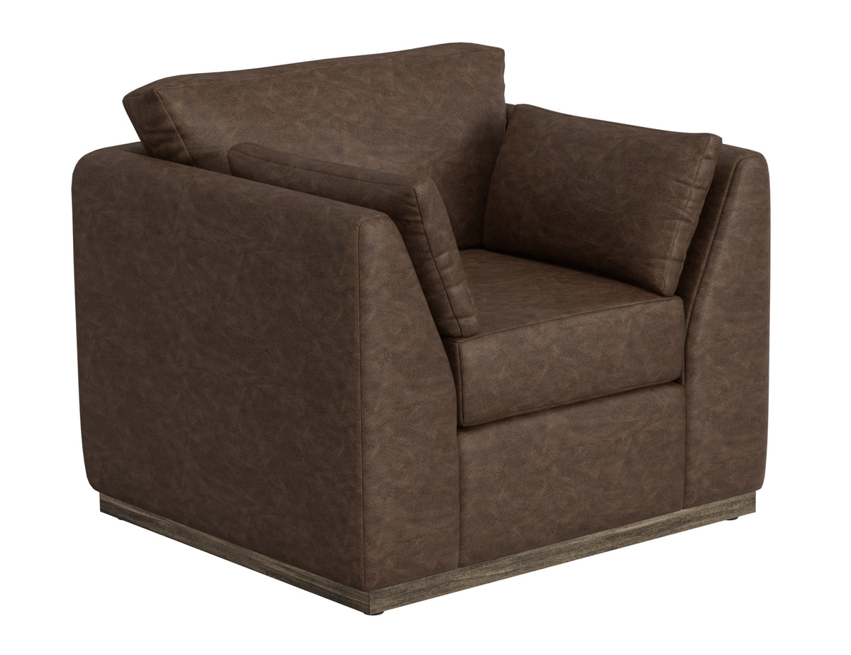 Vallarta Armchair, Brown, Wooden Frame & Base - IUP882-ACH-212