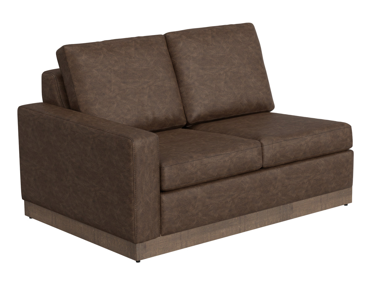 Georgia Loveseat, Brown, Wooden Frame & Base, Sectional Left-Arm - IUP722-LOV-LF-212
