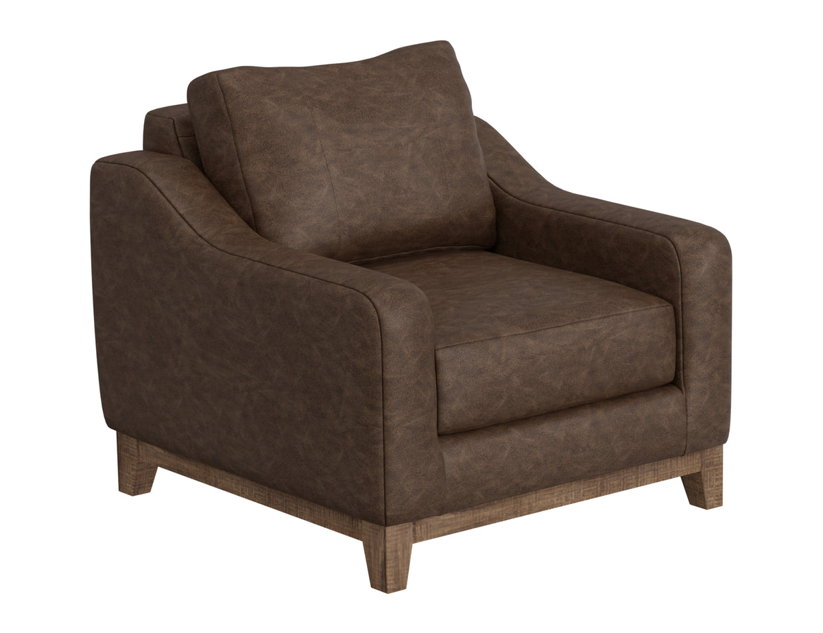 Olivo Armchair, Brown, Wooden Frame & Base - IUP541-ACH-212
