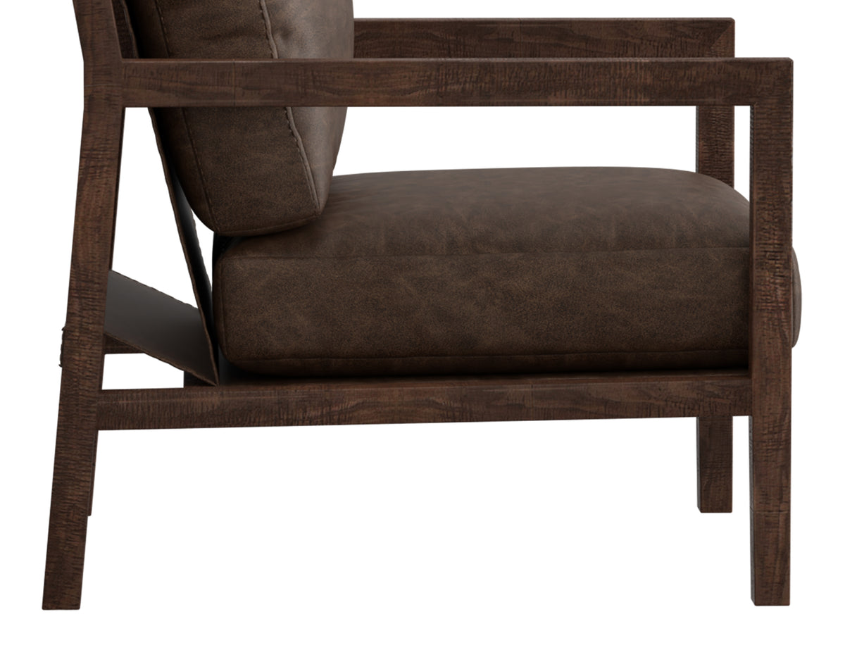 Milan Armchair, Brown, Wooden Frame - IUP401-ACH-212