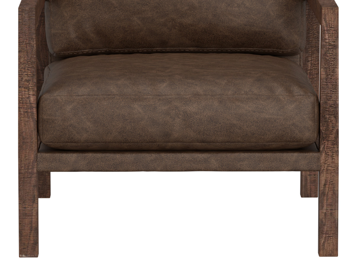 Milan Armchair, Brown, Wooden Frame - IUP401-ACH-212