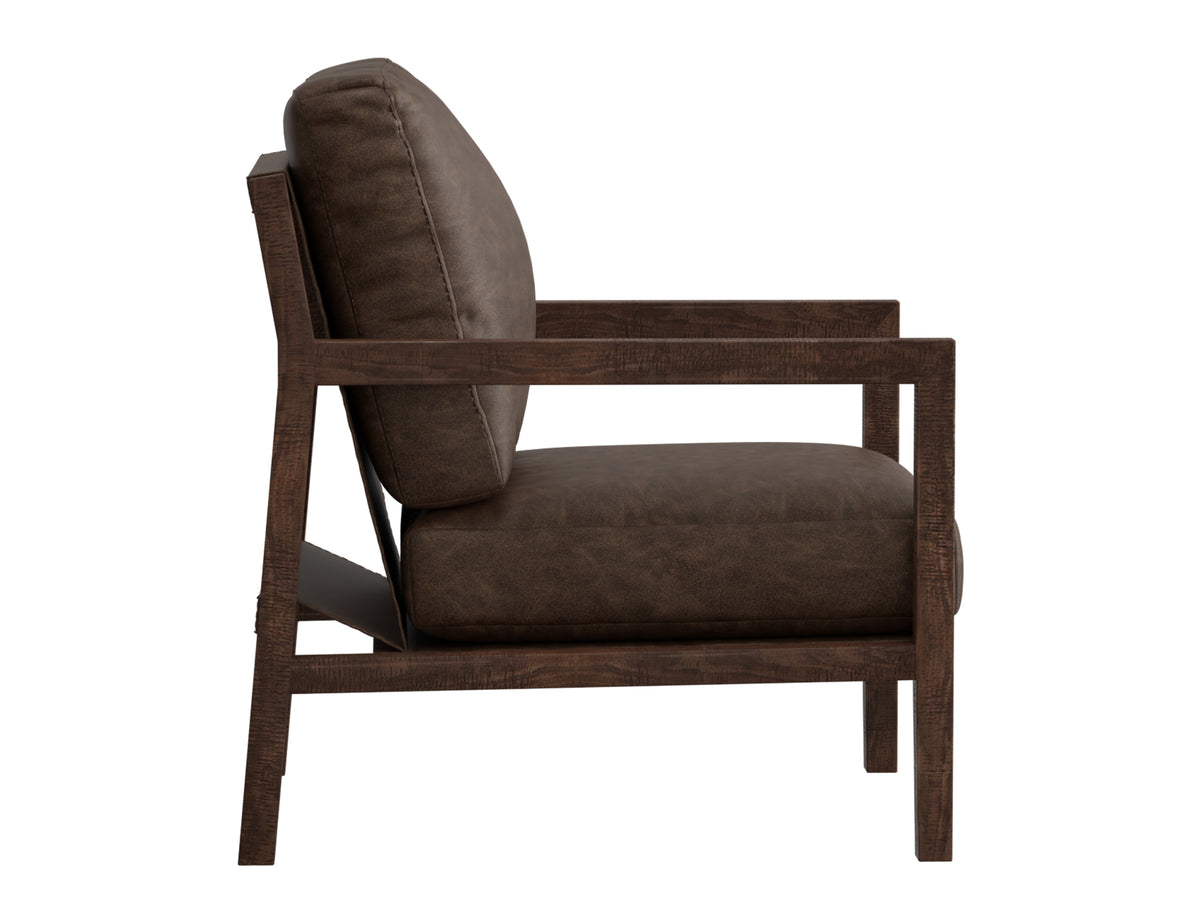Milan Armchair, Brown, Wooden Frame - IUP401-ACH-212