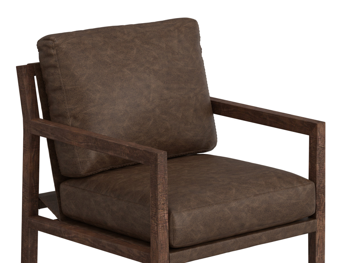 Milan Armchair, Brown, Wooden Frame - IUP401-ACH-212