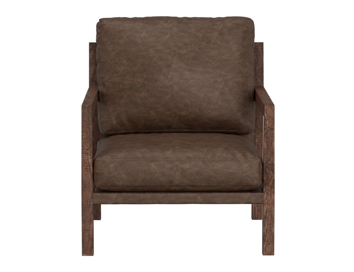 Milan Armchair, Brown, Wooden Frame - IUP401-ACH-212