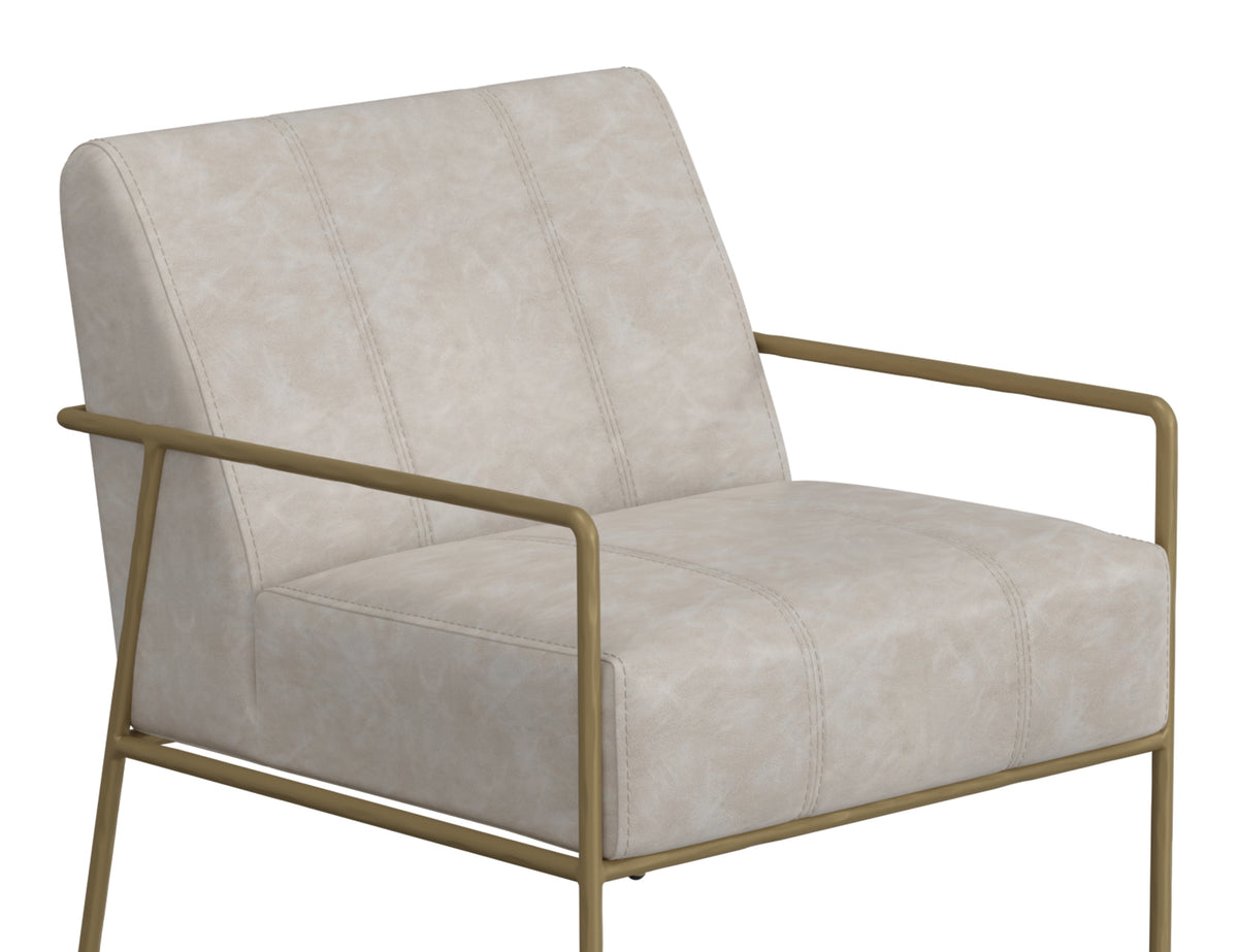 Aragon Armchair, Gray/Gold, Wooden Frame & Metal Base - IUP611-ACH-210