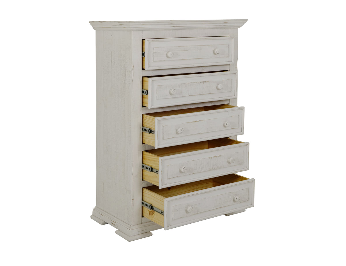 Terra White Chest, 5 Drawer