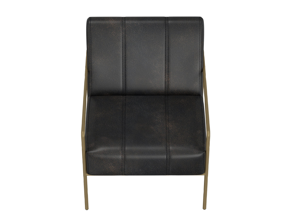 Aragon Armchair, Black, Wooden Frame & Metal Base