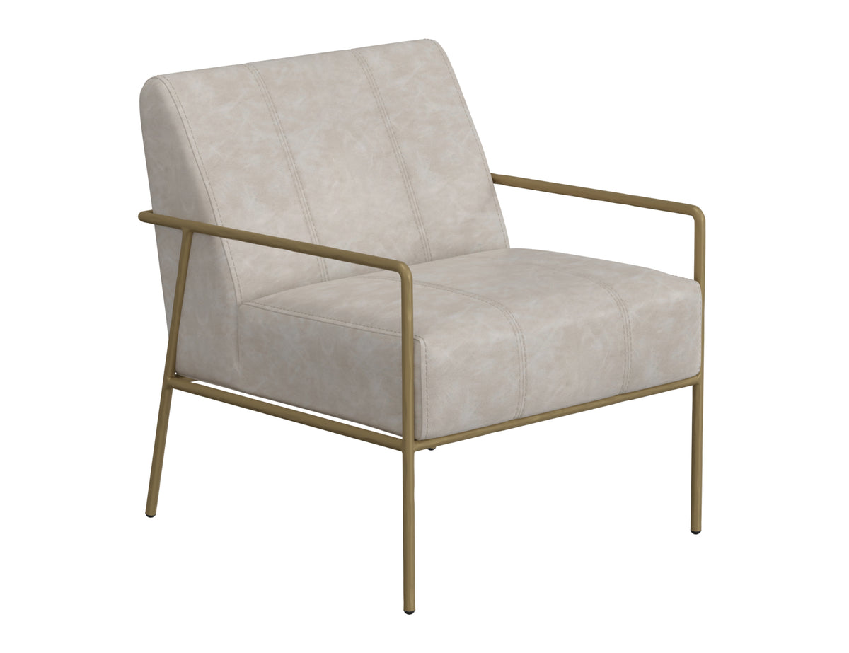 Aragon Armchair, Gray/Gold, Wooden Frame & Metal Base - IUP611-ACH-210