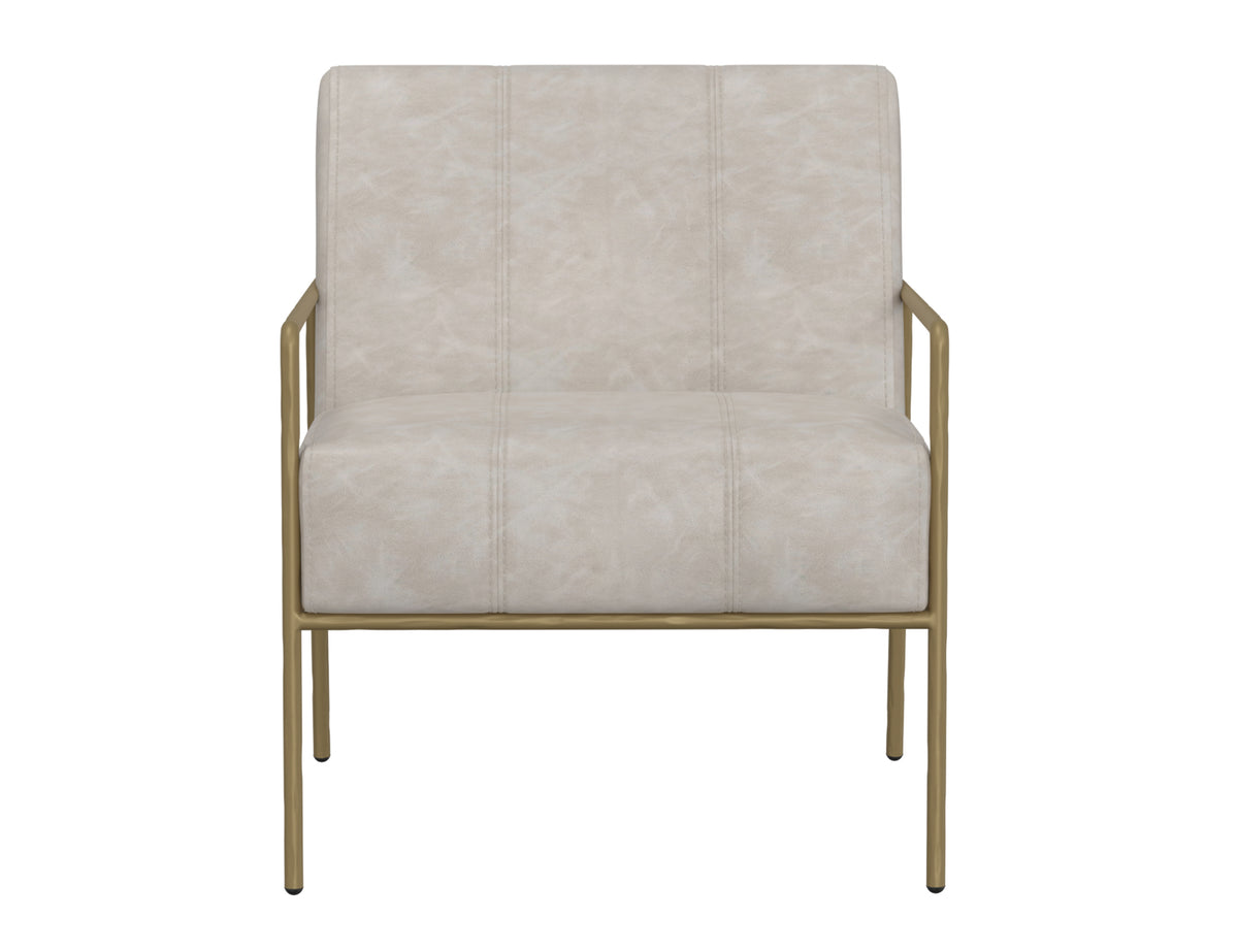 Aragon Armchair, Gray/Gold, Wooden Frame & Metal Base - IUP611-ACH-210