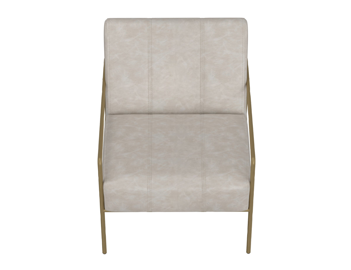 Aragon Armchair, Gray/Gold, Wooden Frame & Metal Base - IUP611-ACH-210