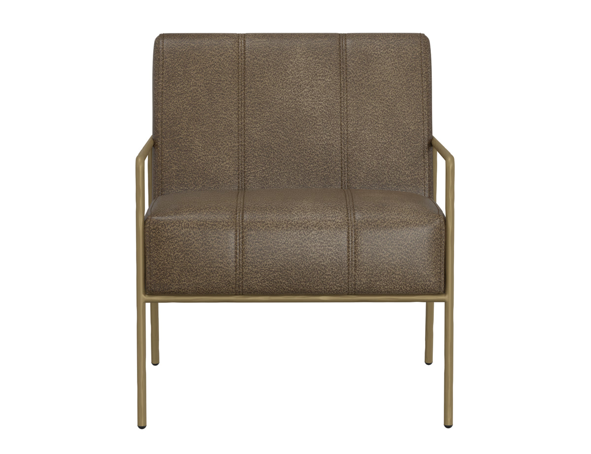 Aragon Armchair, Brown/Gold, Wooden Frame & Metal Base - IUP611-ACH-215
