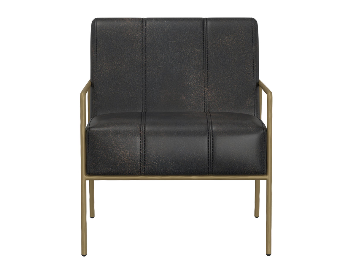 Aragon Armchair, Black, Wooden Frame & Metal Base