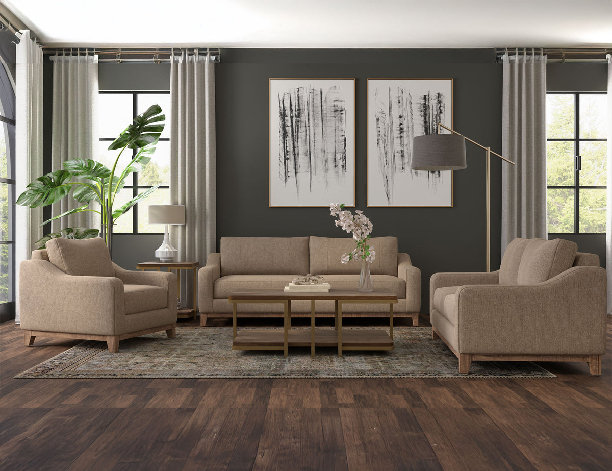 Olivo Sofa, Brown, Wooden Frame & Base - IUP541-SOF-152