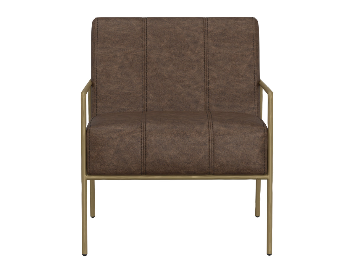 Aragon Armchair, Brown/Gold, Wooden Frame & Metal Base - IUP611-ACH-212