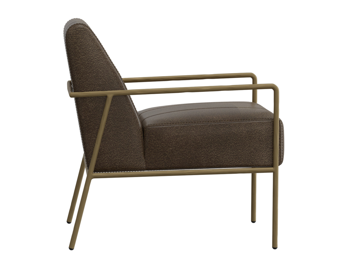 Aragon Armchair, Brown/Gold, Wooden Frame & Metal Base - IUP611-ACH-215