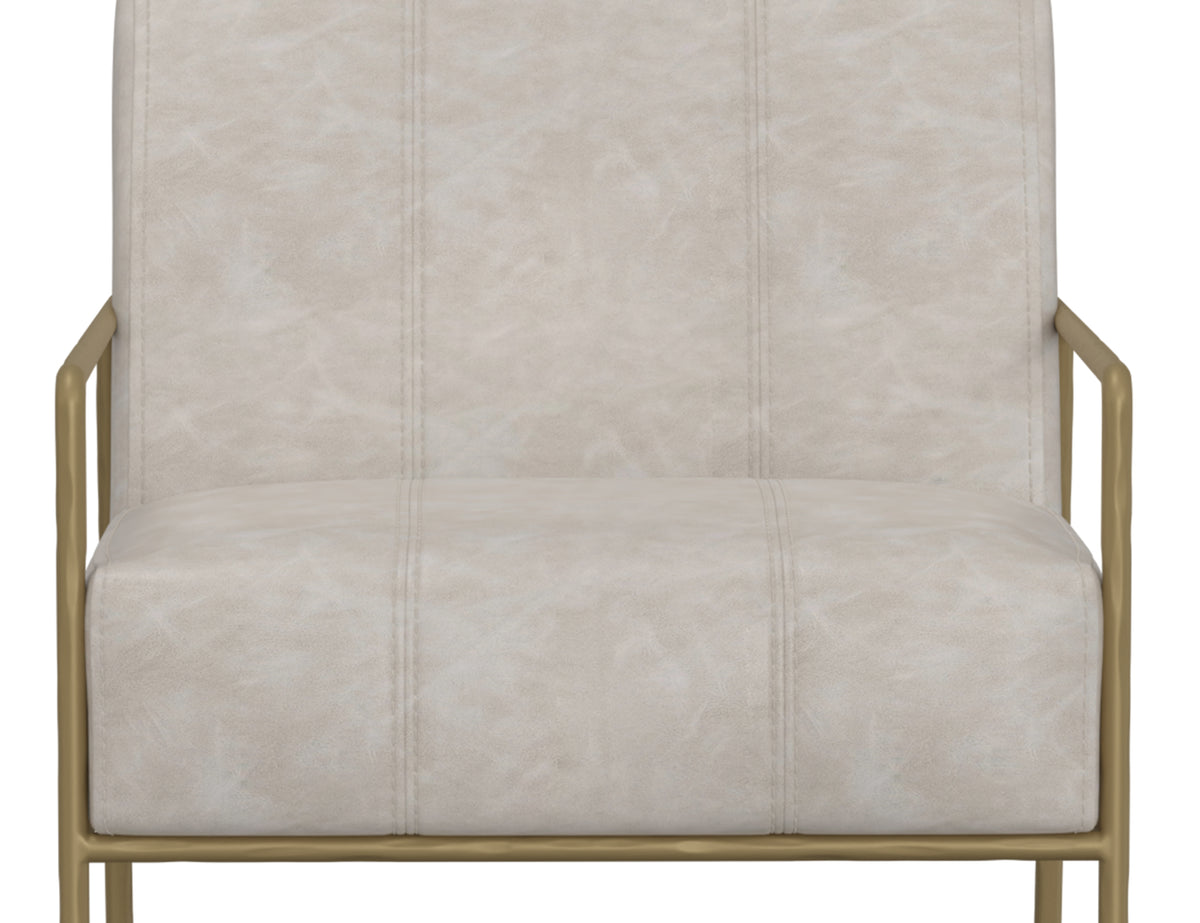 Aragon Armchair, Gray/Gold, Wooden Frame & Metal Base - IUP611-ACH-210