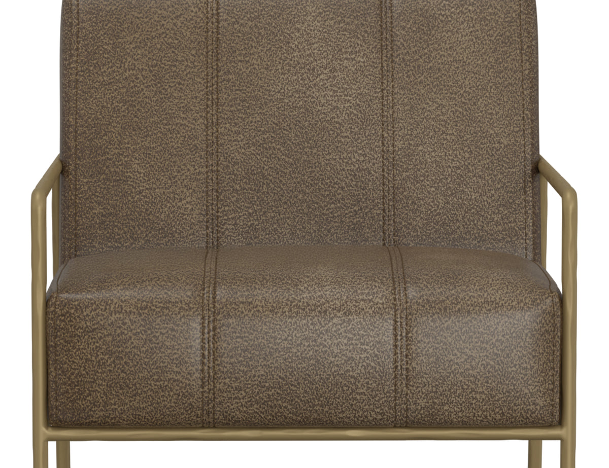 Aragon Armchair, Brown/Gold, Wooden Frame & Metal Base - IUP611-ACH-215