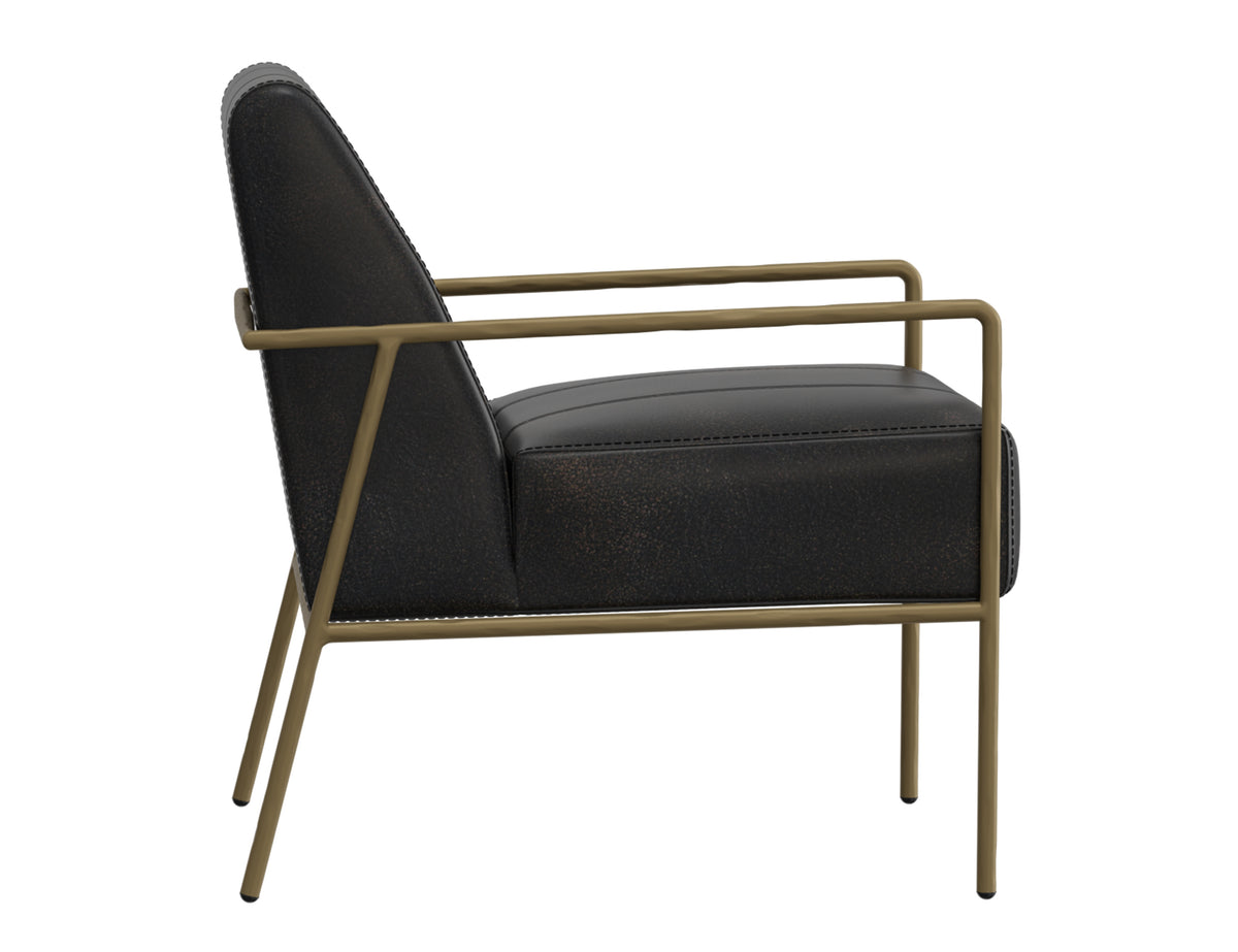 Aragon Armchair, Black, Wooden Frame & Metal Base