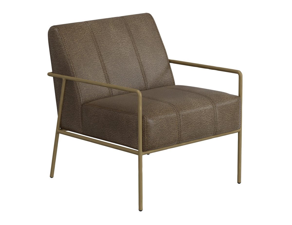 Aragon Armchair, Brown/Gold, Wooden Frame & Metal Base - IUP611-ACH-215