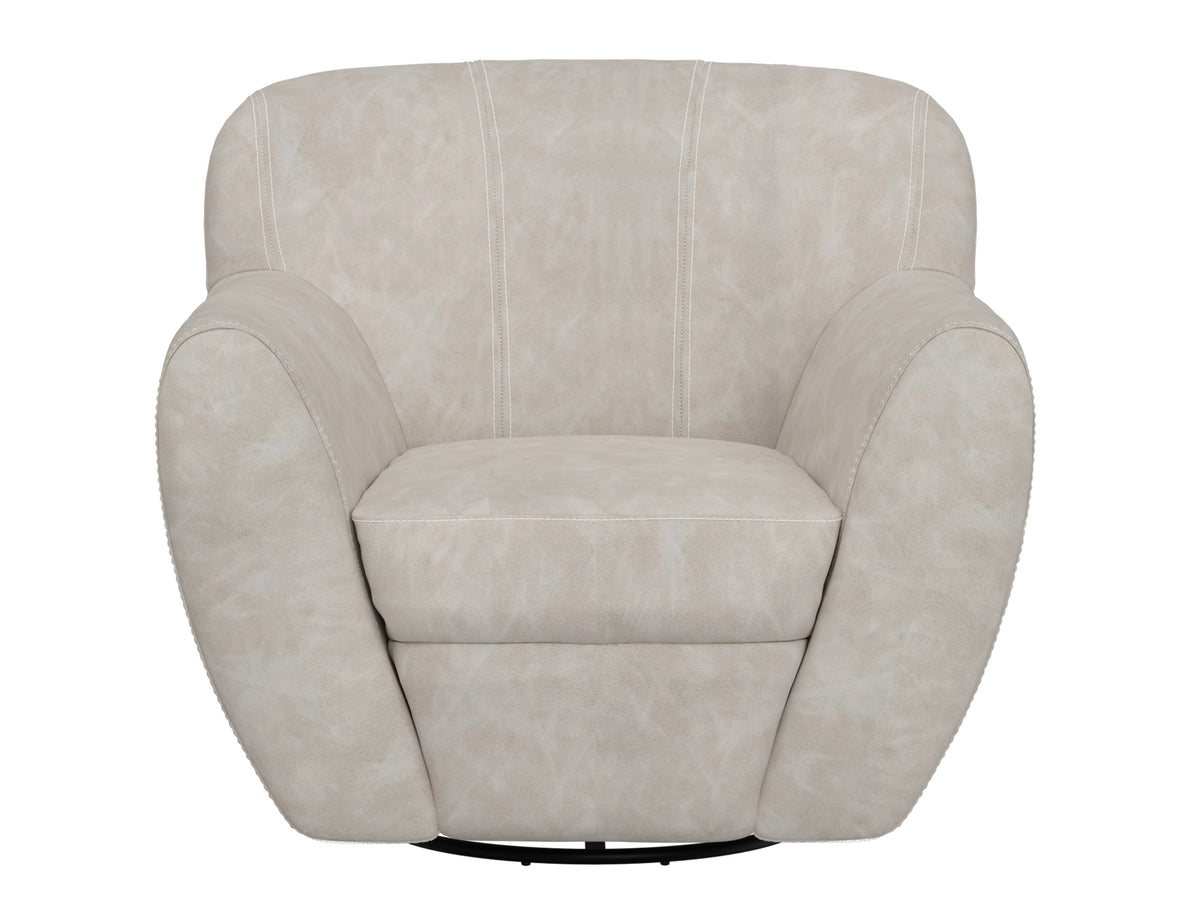 Tamesis Armchair, Gray, Wooden Frame & Metal Base, 360 Degree Swivel Accent Chair