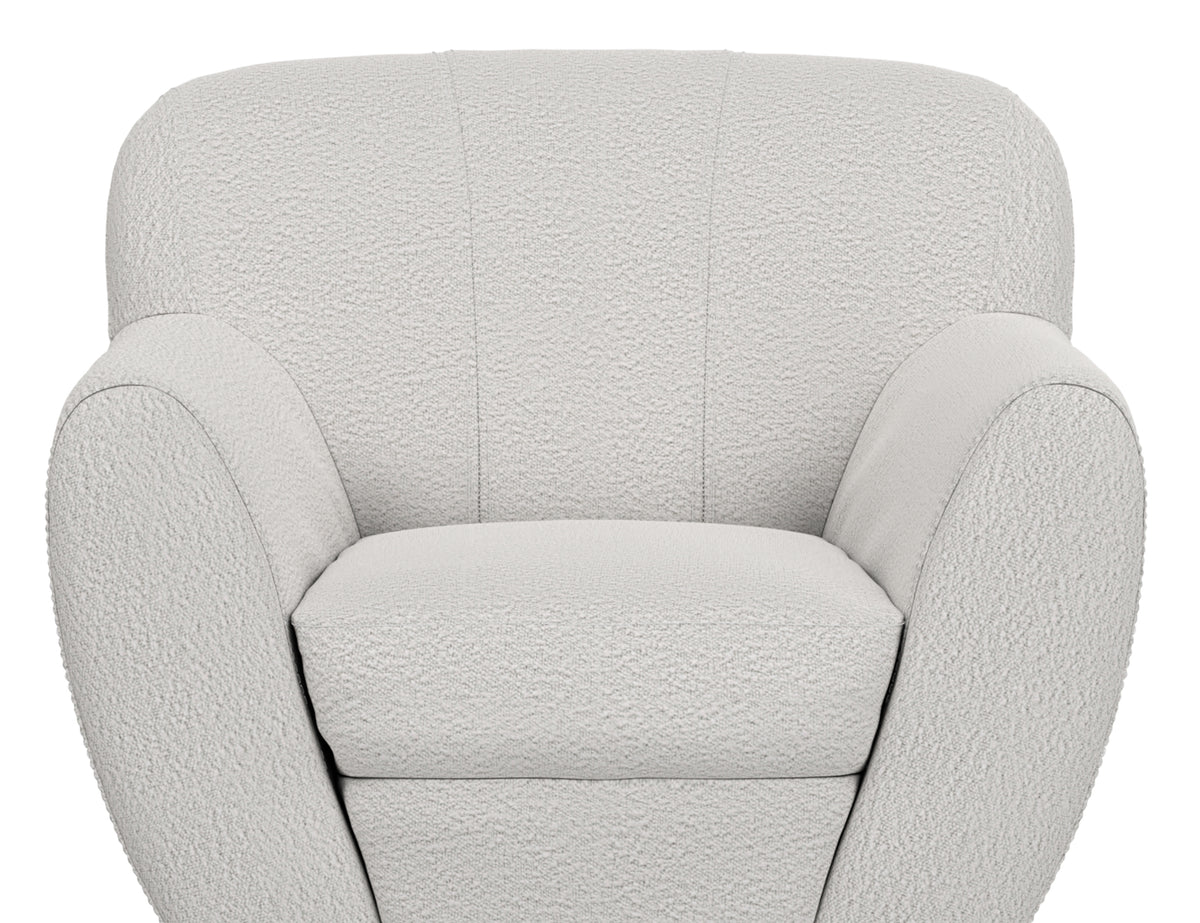 Tamesis Armchair, Beige, Wooden Frame & Metal Base, 360 Degree Swivel Accent Chair