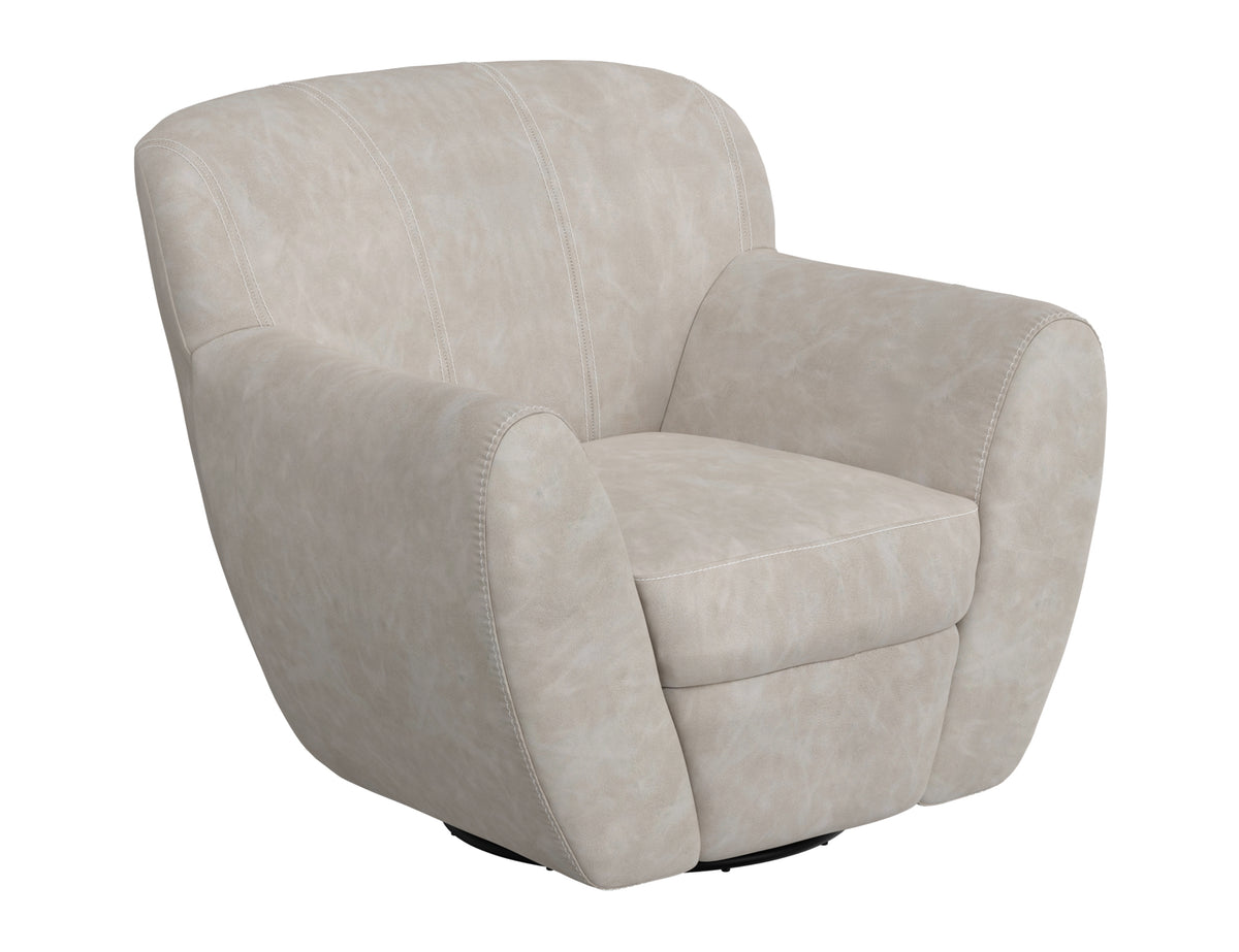 Tamesis Armchair, Gray, Wooden Frame & Metal Base, 360 Degree Swivel Accent Chair