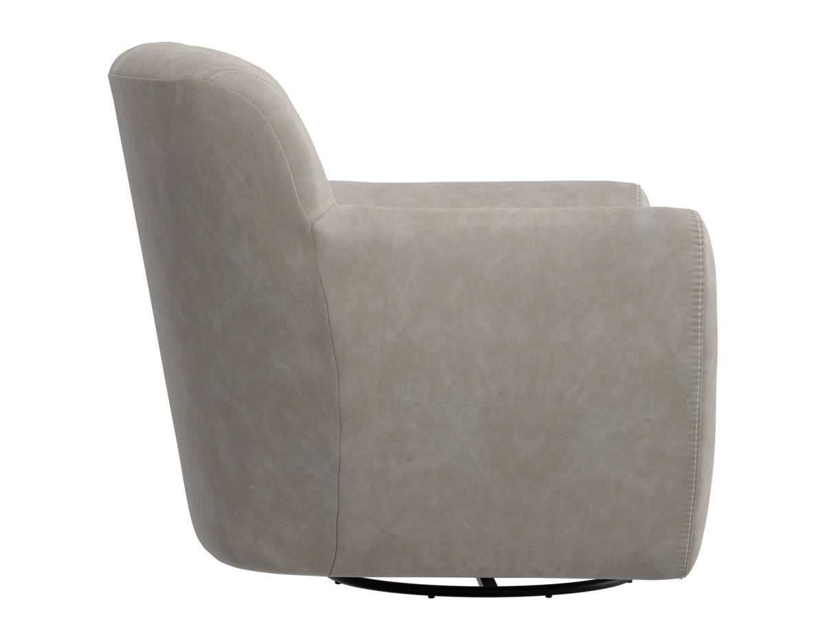 Tamesis Armchair, Gray, Wooden Frame & Metal Base, 360 Degree Swivel Accent Chair