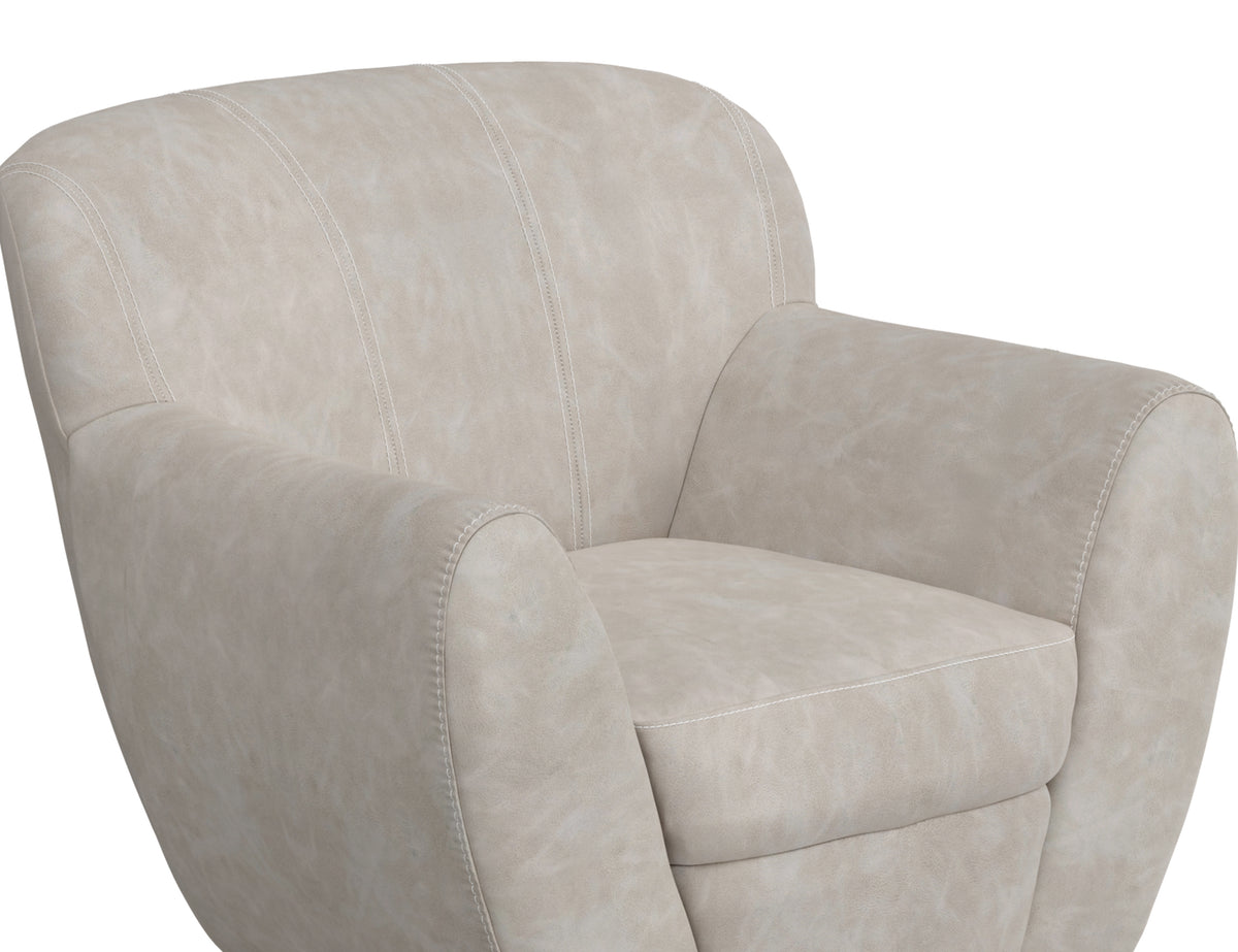 Tamesis Armchair, Gray, Wooden Frame & Metal Base, 360 Degree Swivel Accent Chair