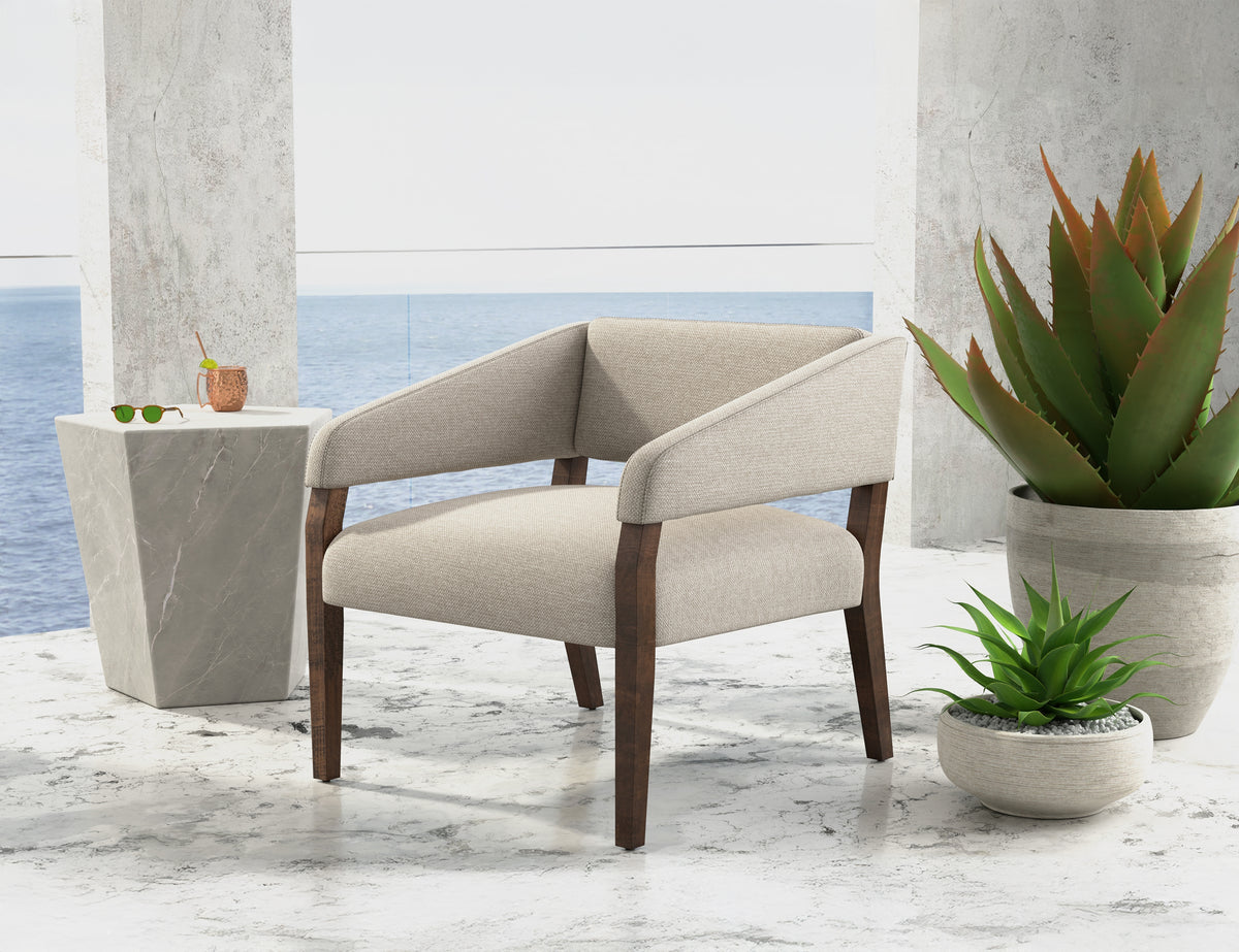 Murcia Armchair, Beige, Wooden Frame - IUP221-ACH-161