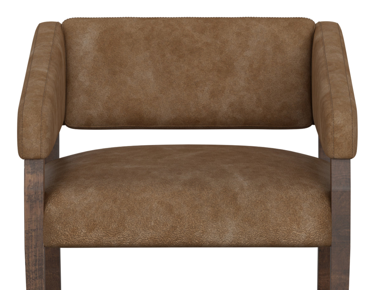 Murcia Armchair, Orange, Wooden Frame